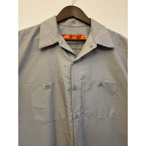 Red Kap SP24LA0 Gray Short Sleeve Work Shirt Men’s Large Button Front Uniform - Picture 6 of 14